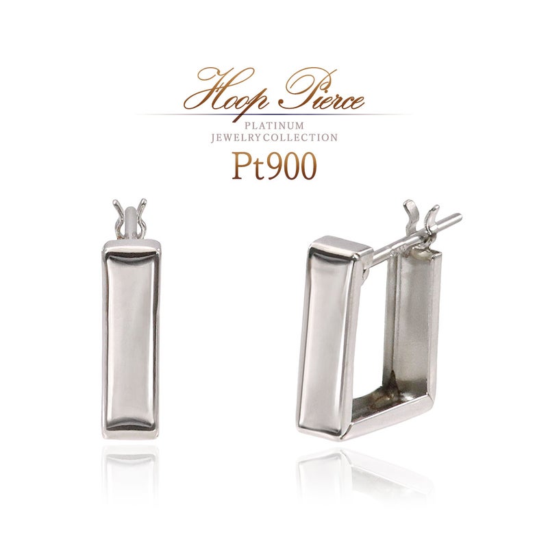 Pt900 スクエア フープピアス_01