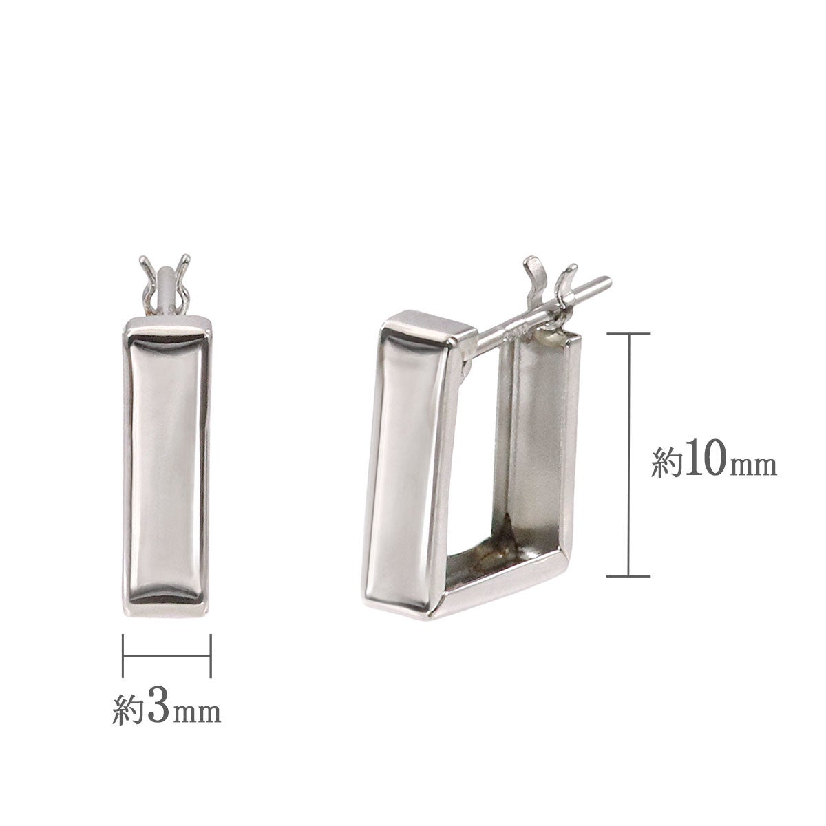 Pt900 スクエア フープピアス_04