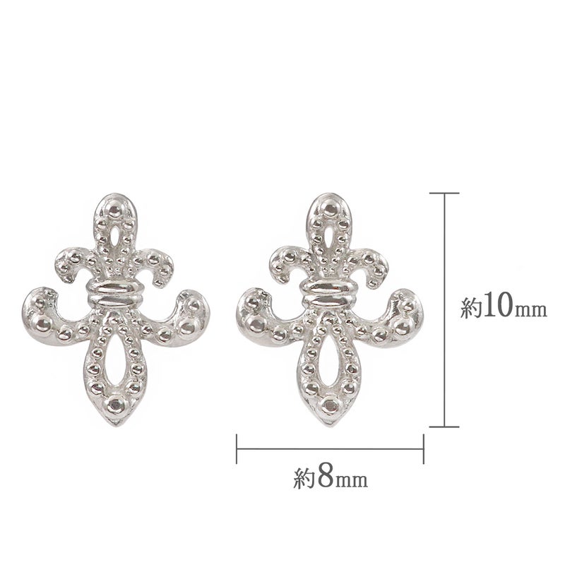 Pt900 百合の紋章 ピアス_04