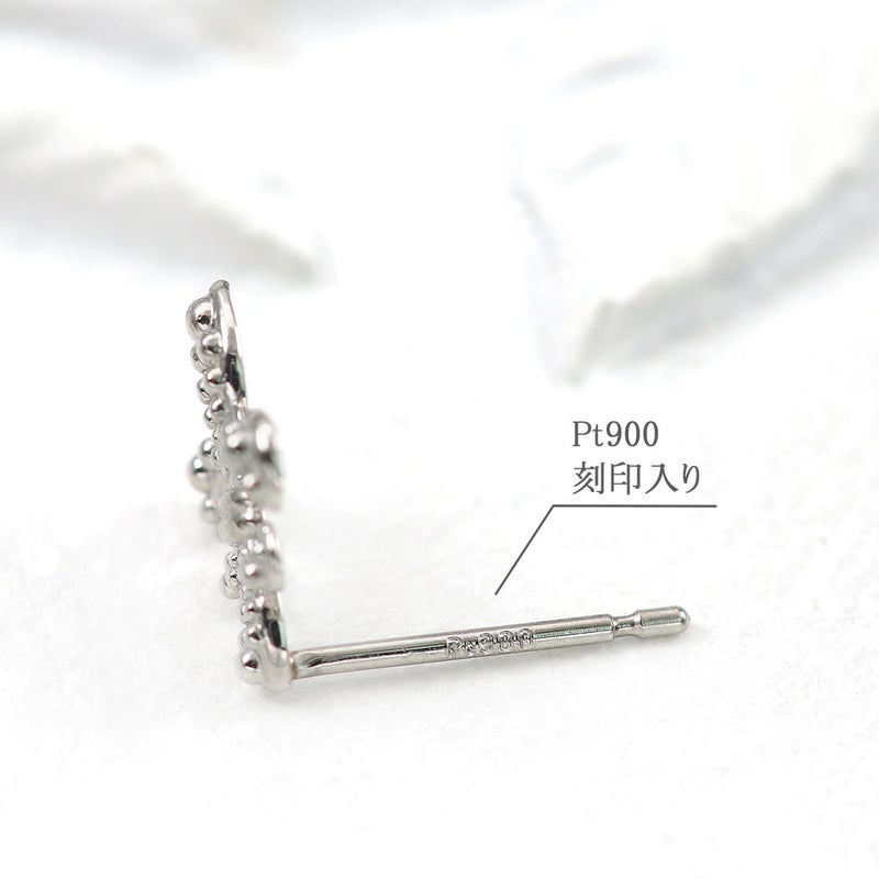 Pt900 百合の紋章 ピアス_05