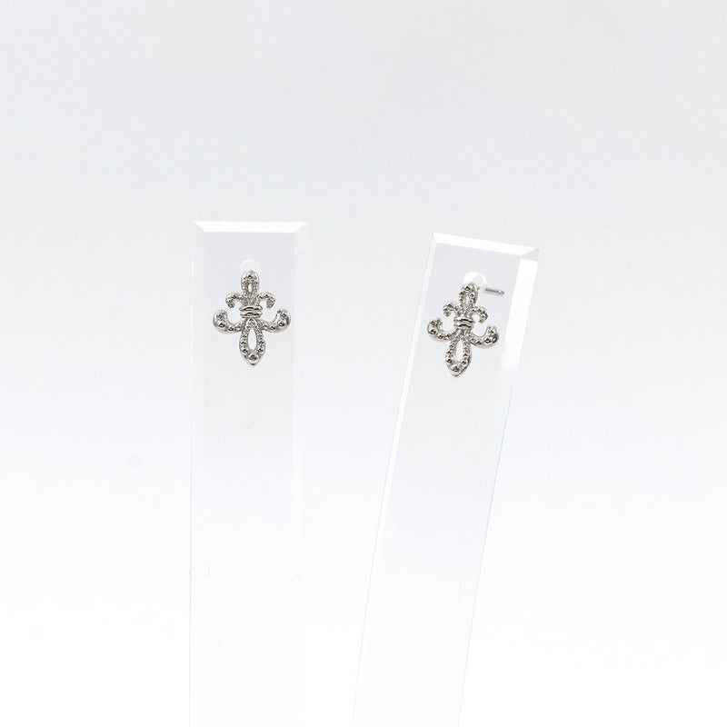 Pt900 百合の紋章 ピアス_09