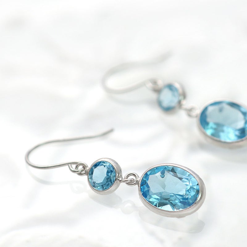 Pt900 ブルートパーズ フックピアス 11月誕生石_02