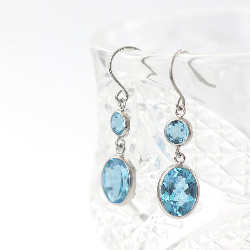 Pt900 ブルートパーズ フックピアス 11月誕生石_04