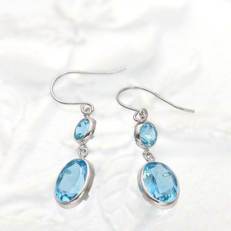 Pt900 ブルートパーズ フックピアス 11月誕生石_09