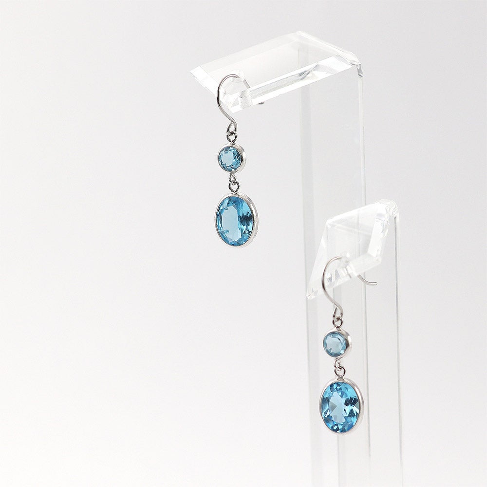 Pt900 ブルートパーズ フックピアス 11月誕生石_10