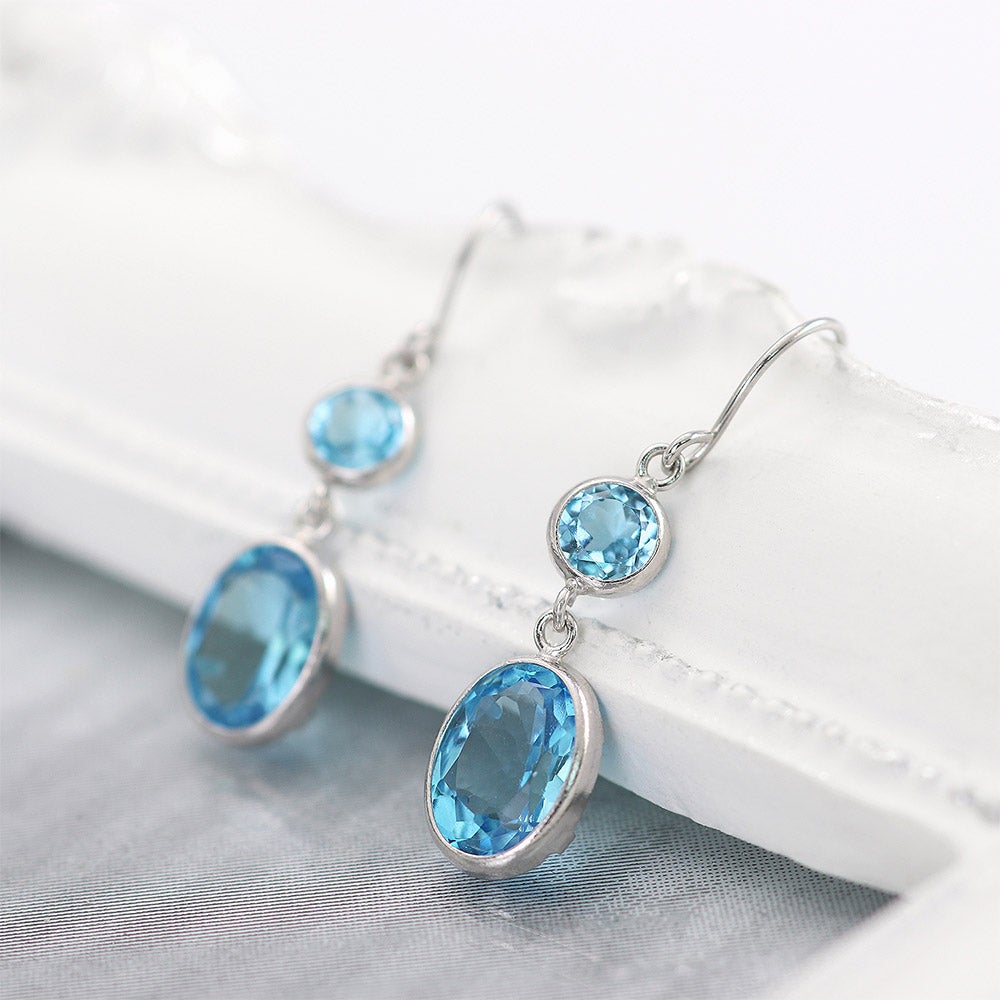 Pt900 ブルートパーズ フックピアス 11月誕生石_11