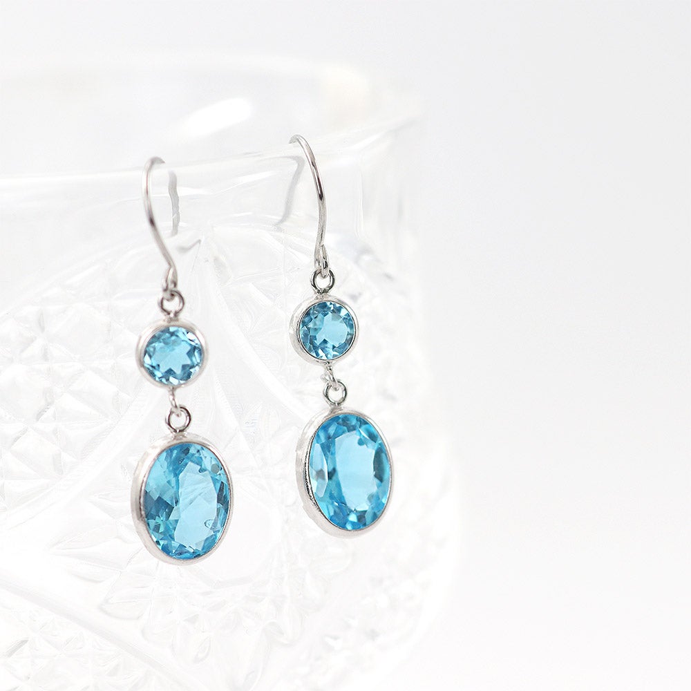 Pt900 ブルートパーズ フックピアス 11月誕生石_13