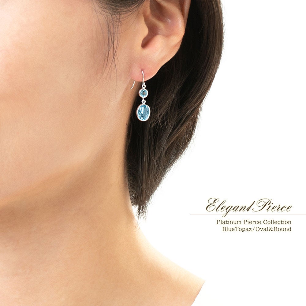 Pt900 ブルートパーズ フックピアス 11月誕生石_14