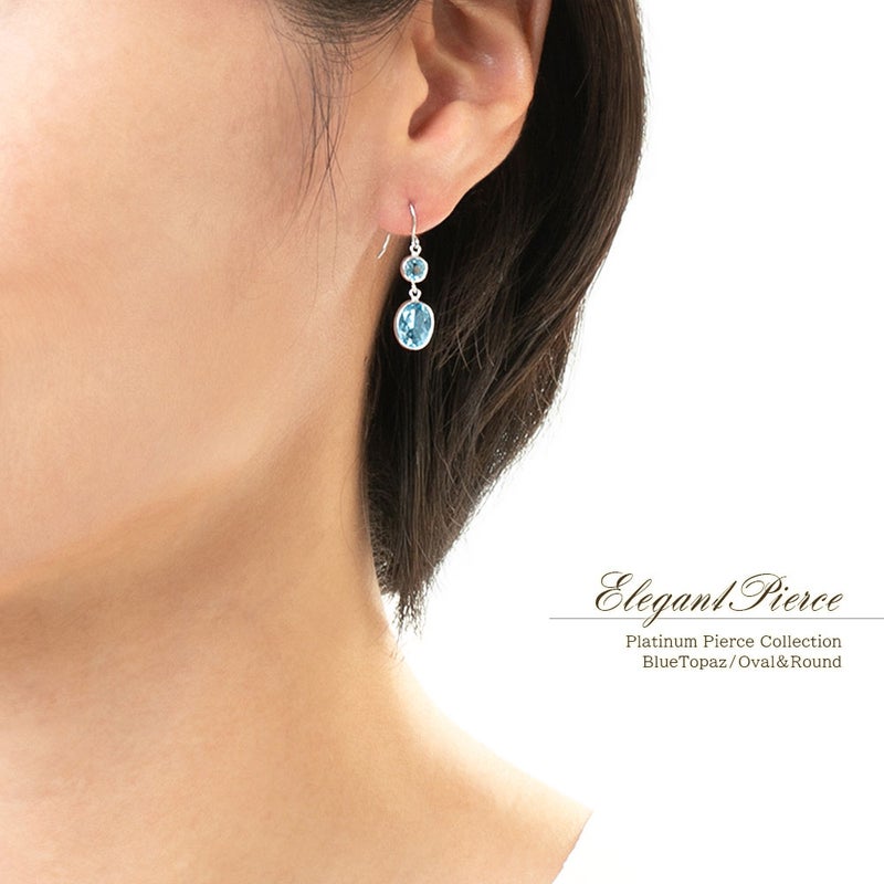 Pt900 ブルートパーズ フックピアス 11月誕生石_14