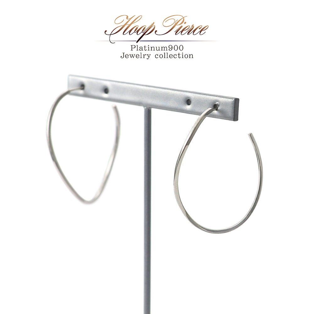 Pt900 ウェーブフープ ピアス_01