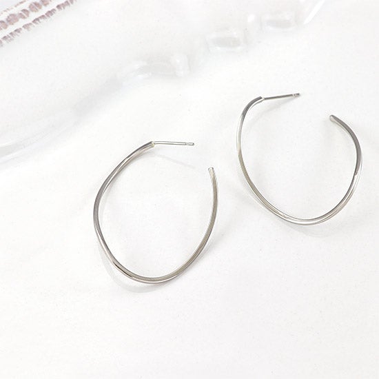 Pt900 ウェーブフープ ピアス_14