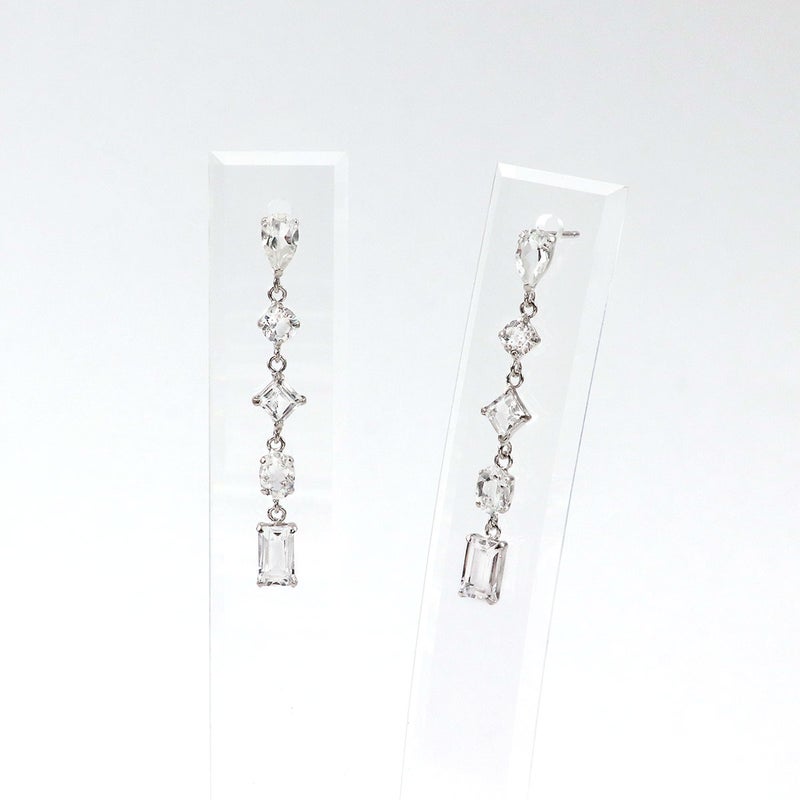 Pt900 ホワイトトパーズ ピアス 11月誕生石_09