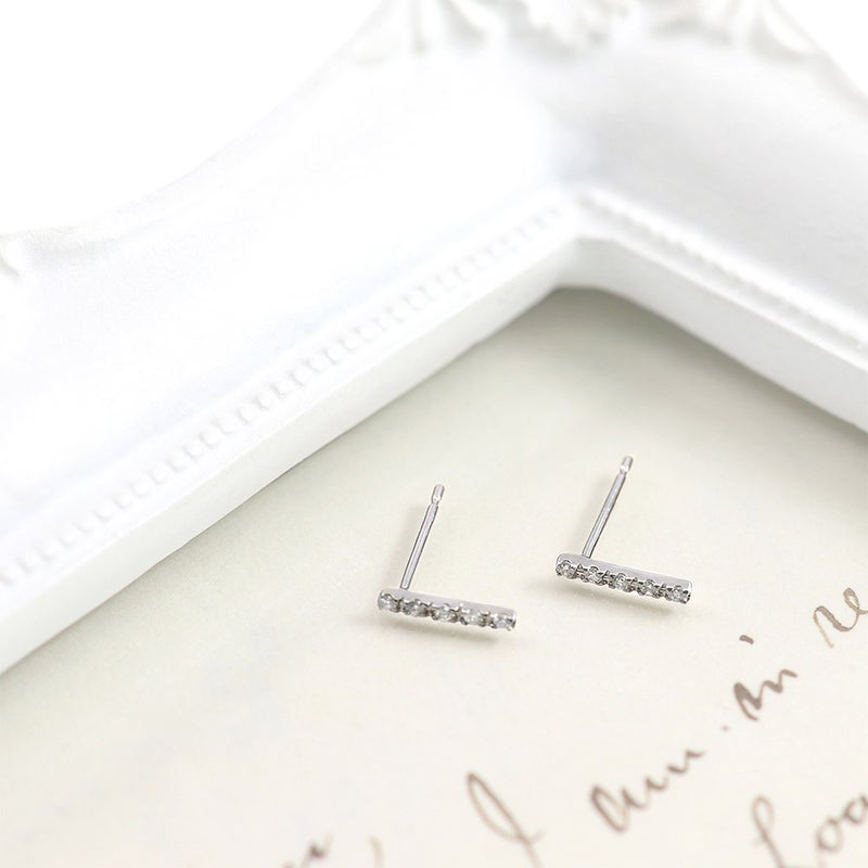 Pt900 ダイヤモンド バーピアス_09