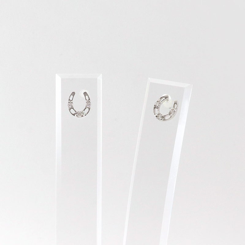 Pt900 ダイヤモンド 馬蹄（ホースシュー）ピアス_03