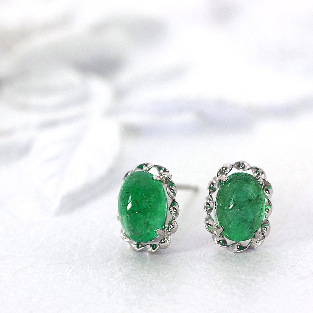 Pt900 エメラルド ピアス | Jewelry ROLA（ジュエリーローラ）