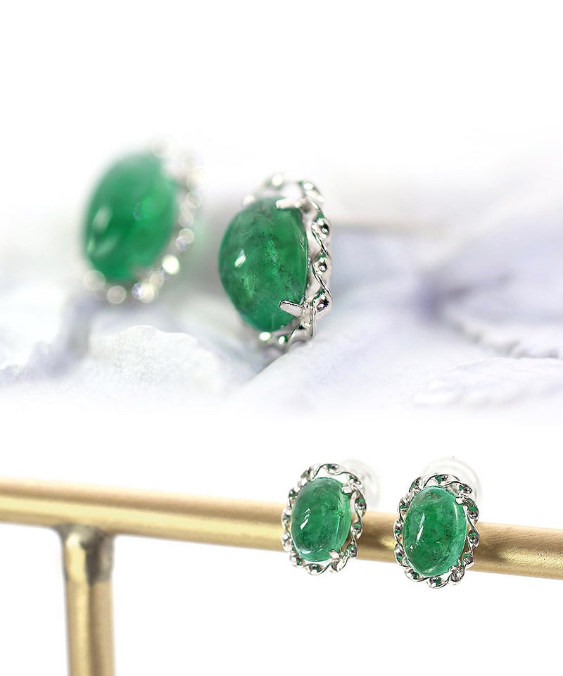 Pt900 エメラルド ピアス_03