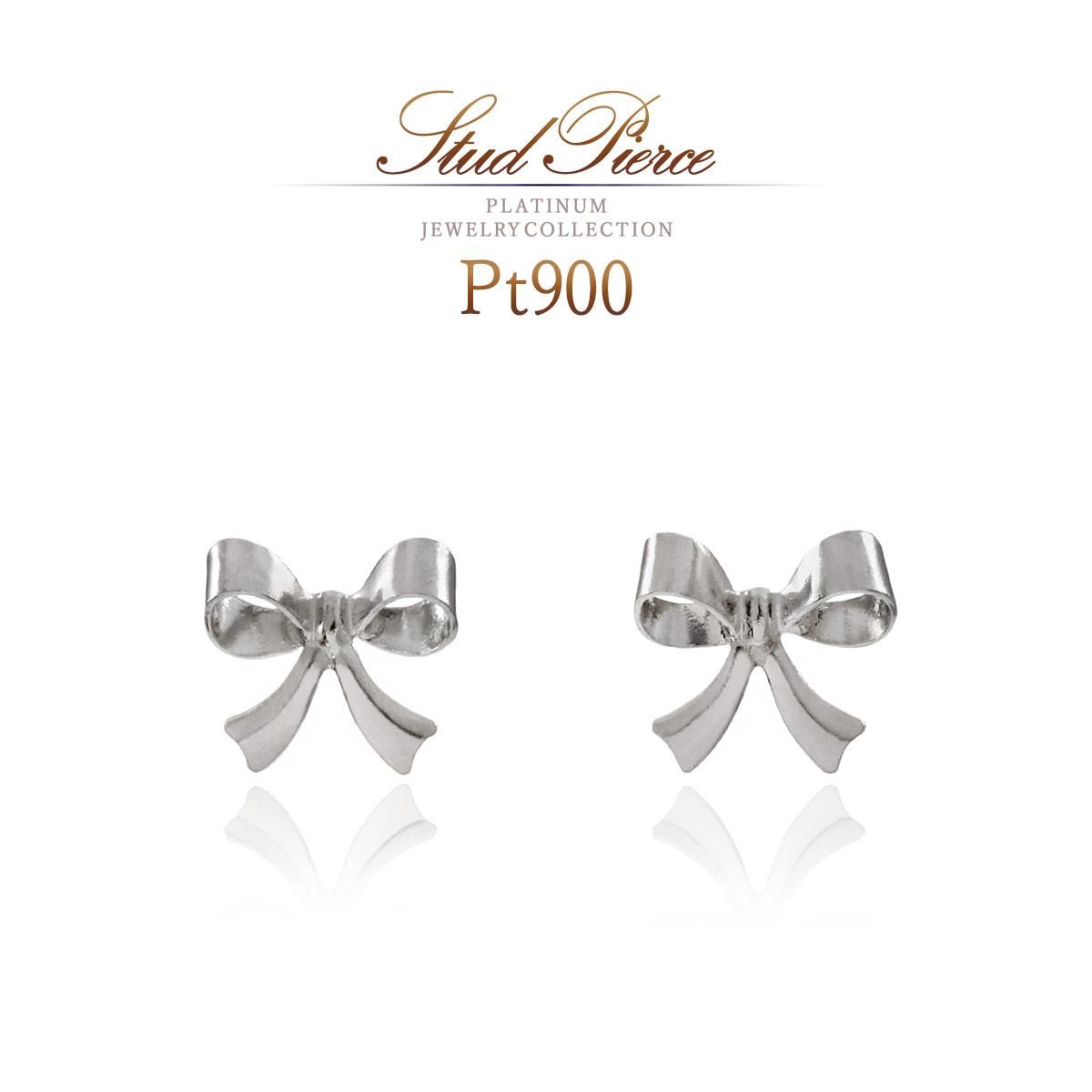 Pt900 リボンモチーフピアス_01
