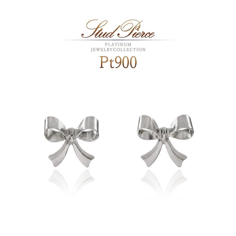 Pt900 リボンモチーフピアス_01