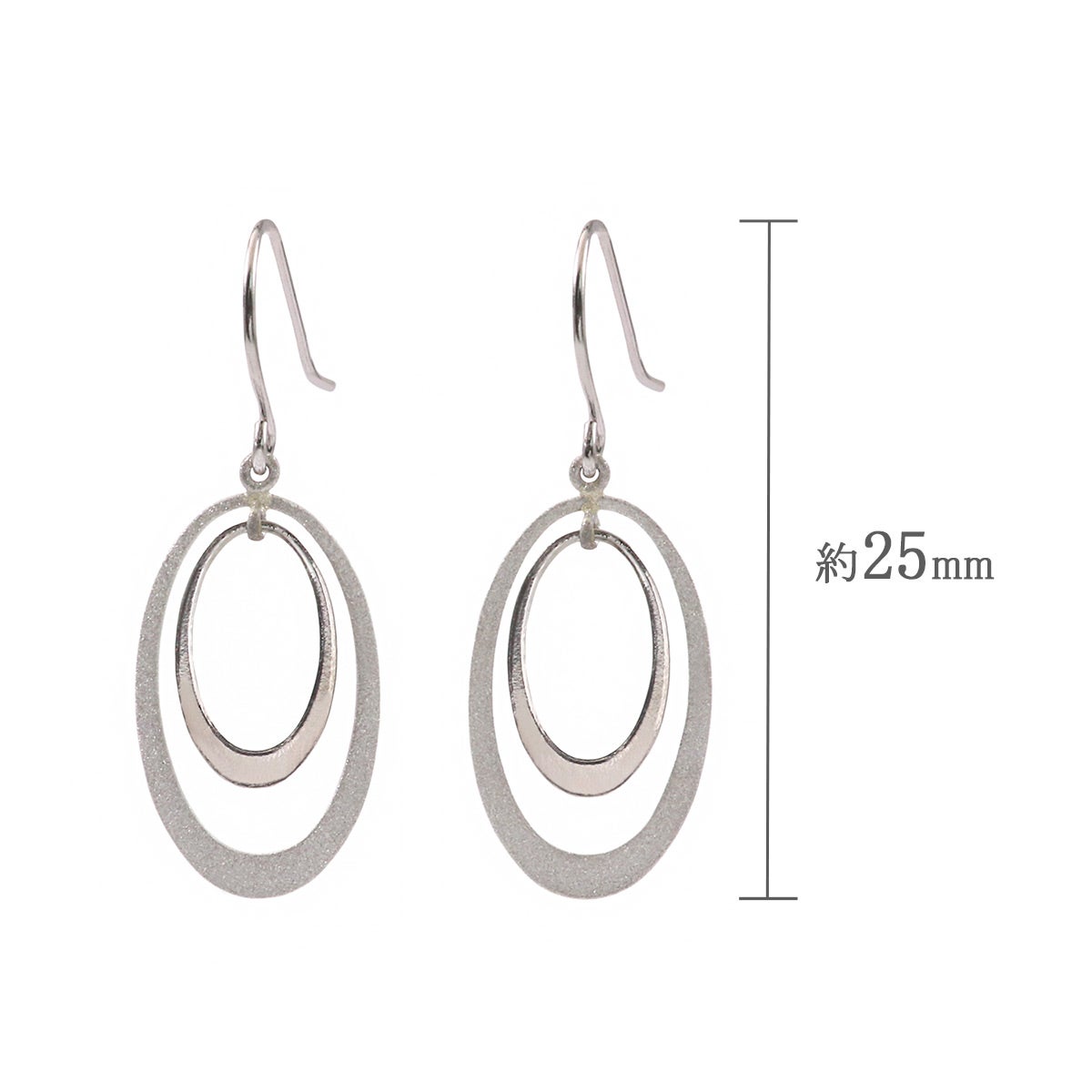 Pt950 オーバルモチーフ フックピアス_04