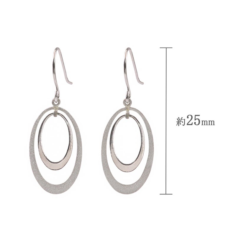 Pt950 オーバルモチーフ フックピアス_04