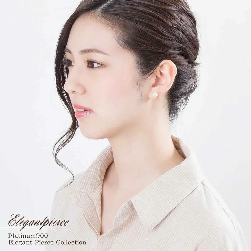 Pt900 アコヤ真珠 約8mm ピアス_04