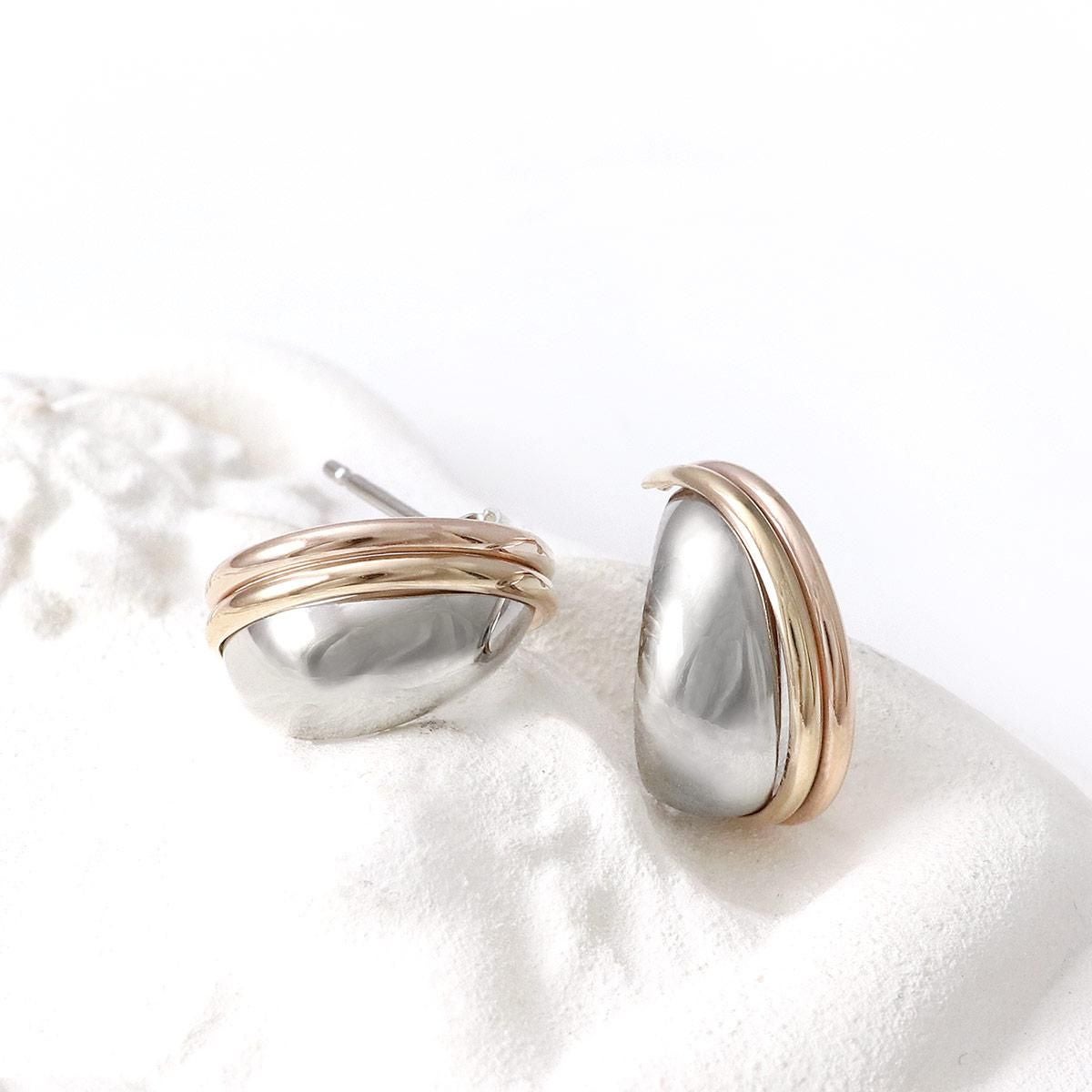 Pt900＆K10PG 交差デザインピアス_02