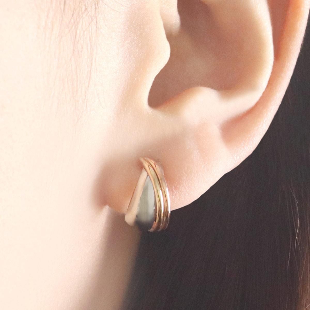 Pt900＆K10PG 交差デザインピアス_04