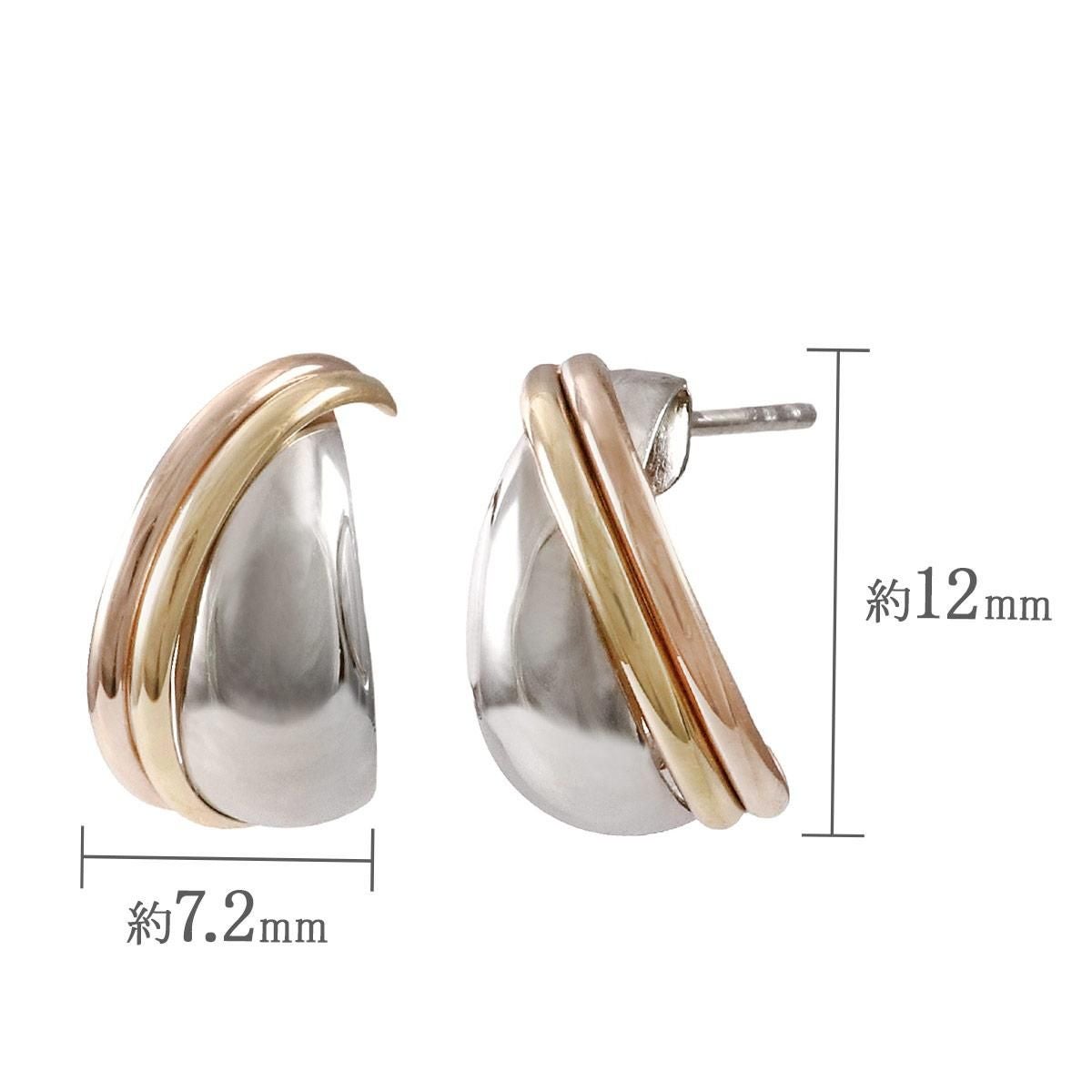 Pt900＆K10PG 交差デザインピアス_05
