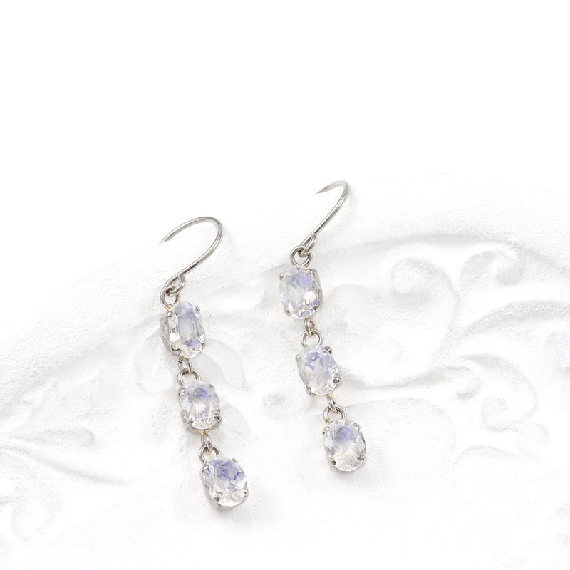 Pt900 ブルームーンストーン フックピアス_03