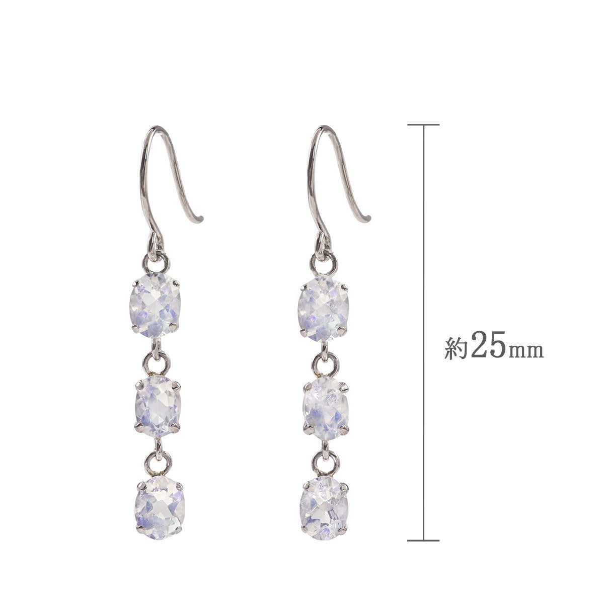 Pt900 ブルームーンストーン フックピアス_04