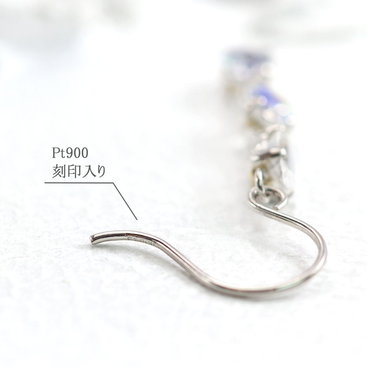 Pt900 ブルームーンストーン フックピアス_05