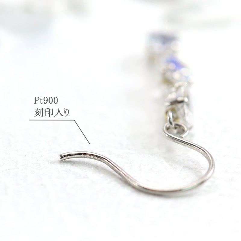 Pt900 ブルームーンストーン フックピアス_05