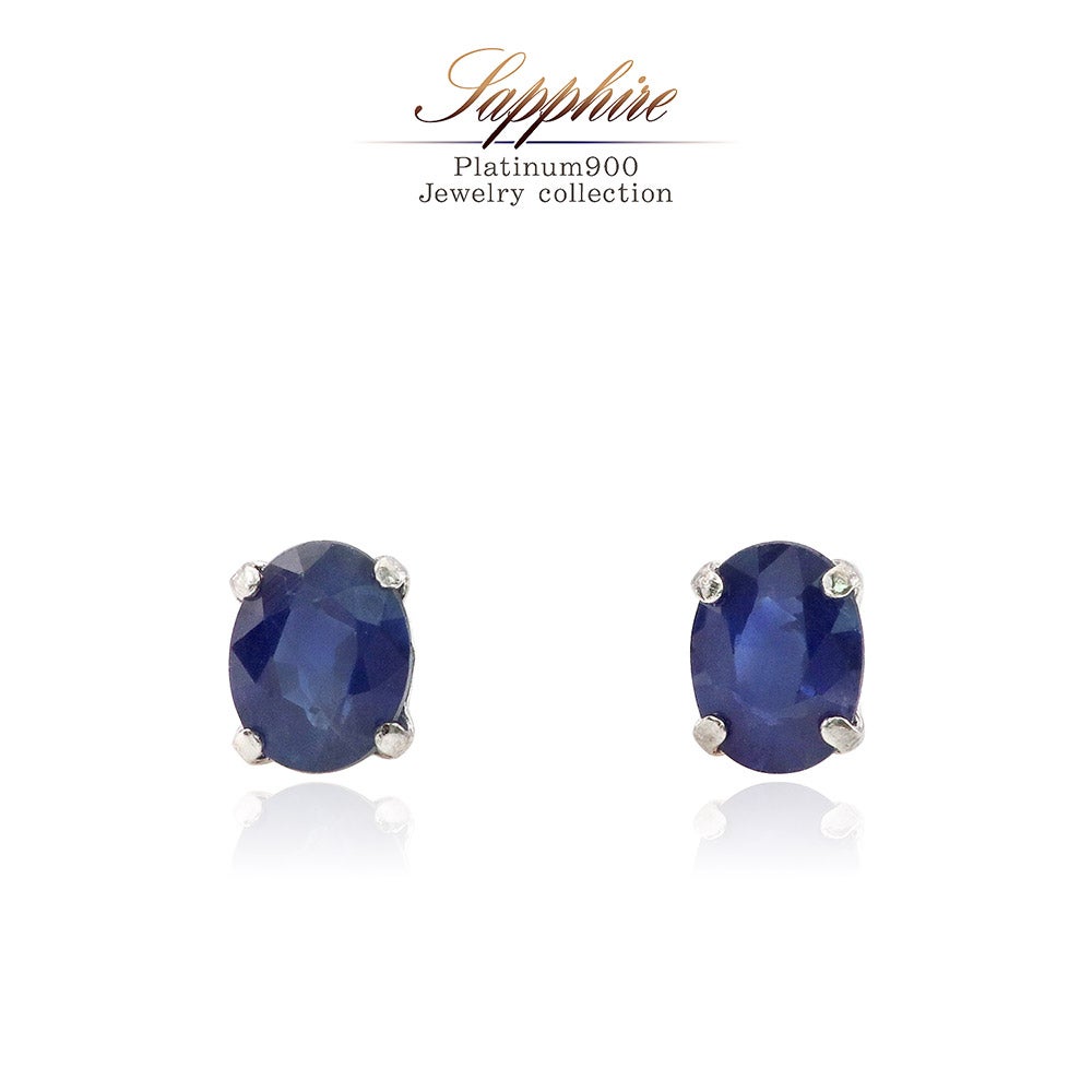 Pt900 サファイア ピアス 9月 誕生石_01
