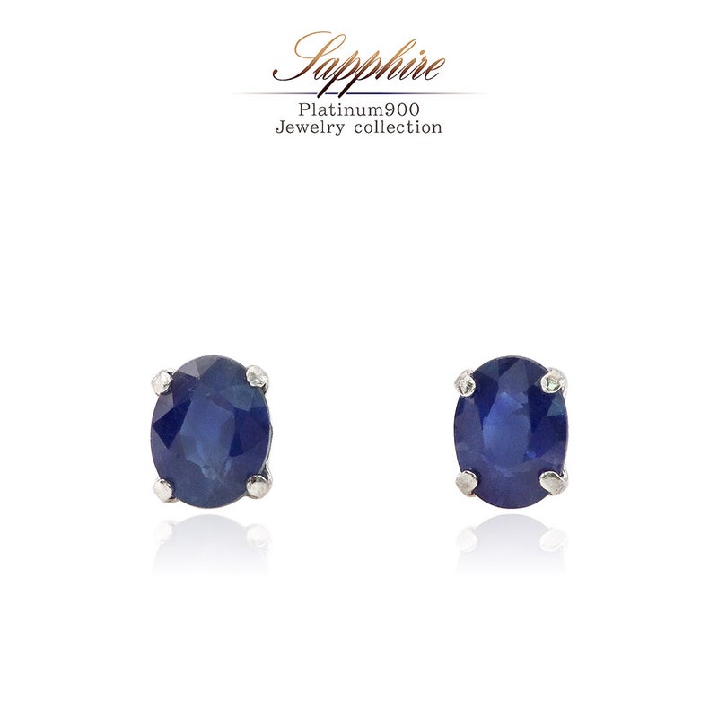Pt900 サファイア ピアス 9月 誕生石_01