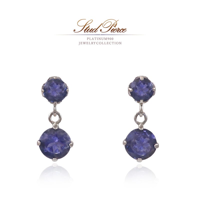 Pt900 アイオライト ピアス_01