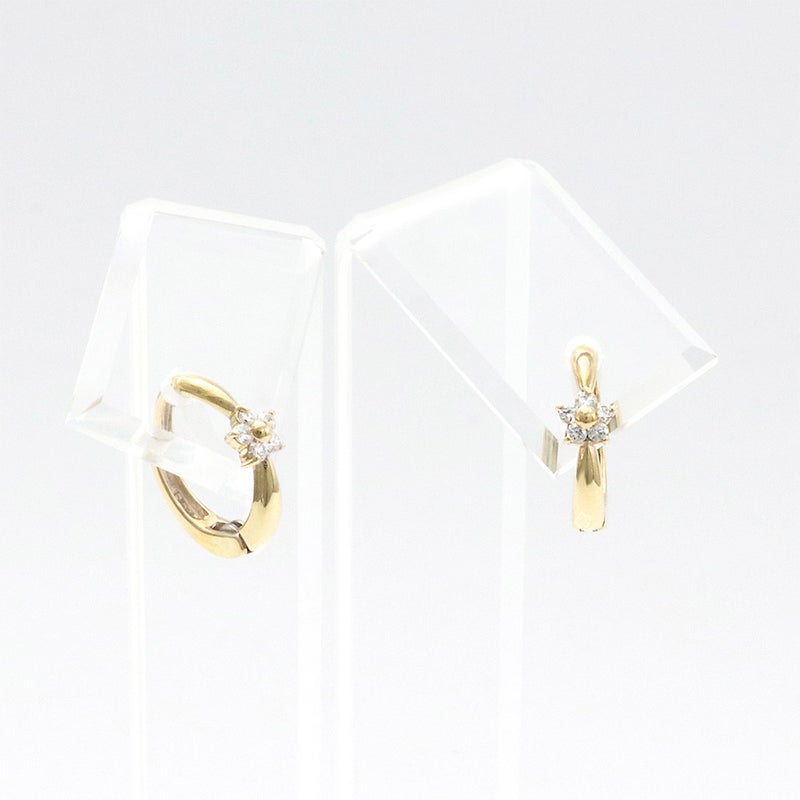 K10YG ダイヤモンド フラワー ピアリング_09