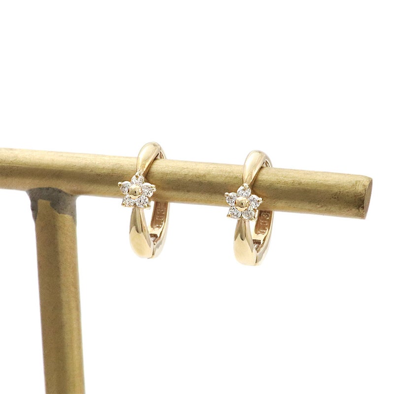 K10YG ダイヤモンド フラワー ピアリング_12
