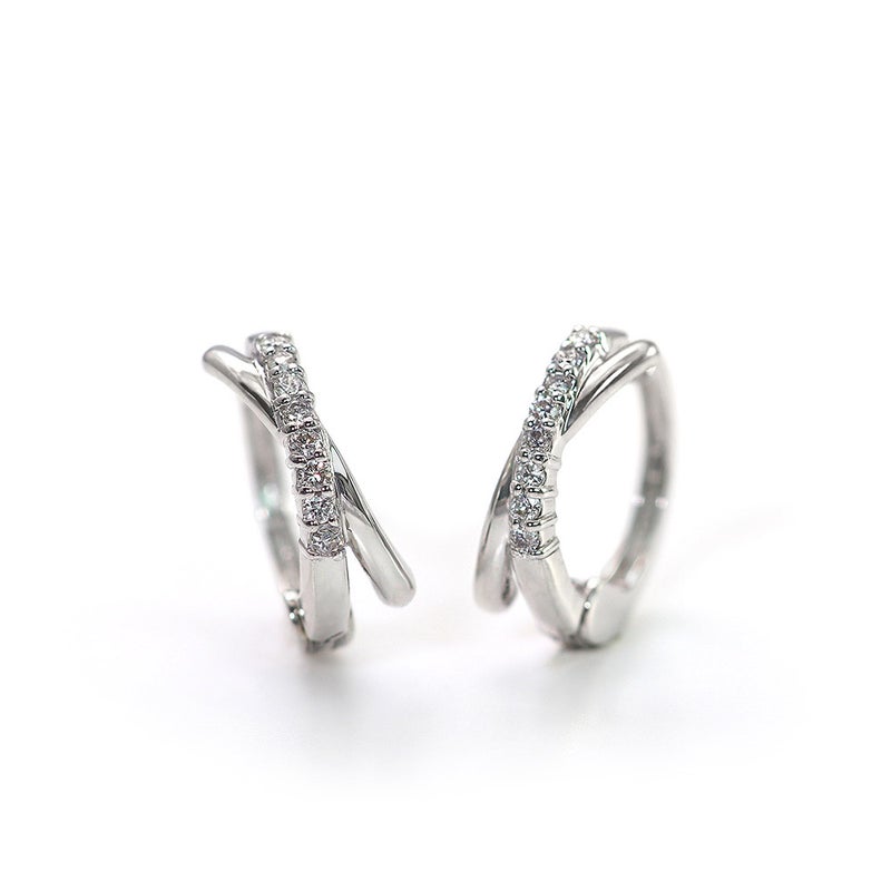 K10WG ダイヤモンド フープ ピアリング 痛くないイヤリング_03