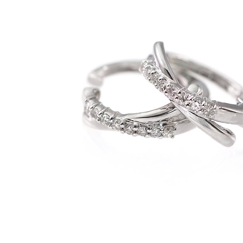 K10WG ダイヤモンド フープ ピアリング 痛くないイヤリング_10