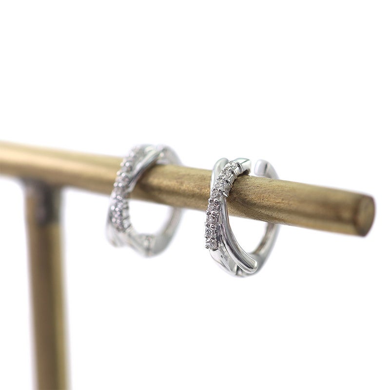 K10WG ダイヤモンド フープ ピアリング 痛くないイヤリング_11