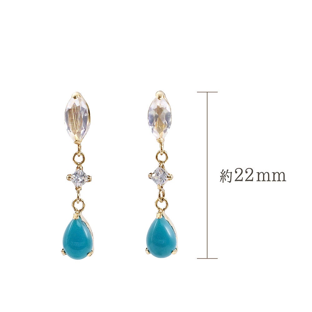 K10YG ターコイズ＆ラブラドライト イヤリング_04