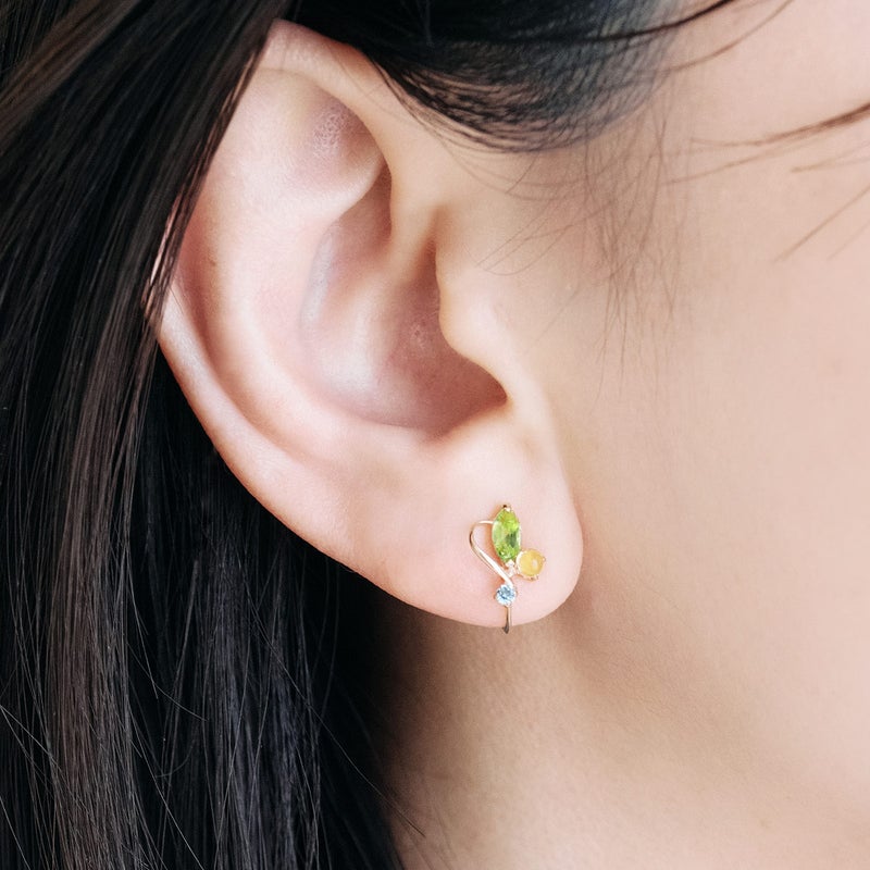 K10YG ペリドット＆シトリン＆ブルートパーズ イヤリング_05