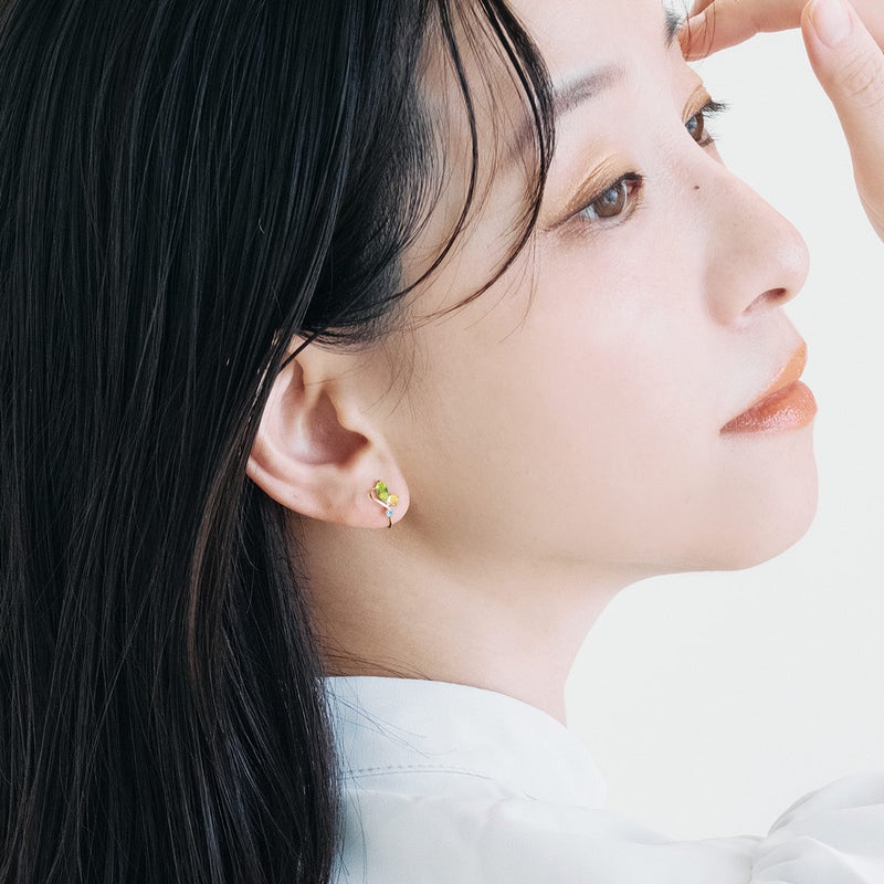 K10YG ペリドット＆シトリン＆ブルートパーズ イヤリング_09