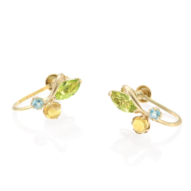 K10YG ペリドット＆シトリン＆ブルートパーズ イヤリング_11