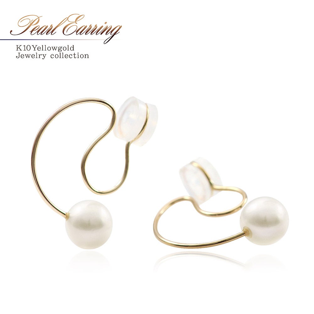 K10YG 淡水真珠 フープイヤリング_01