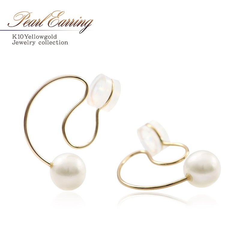 K10YG 淡水真珠 フープイヤリング_01