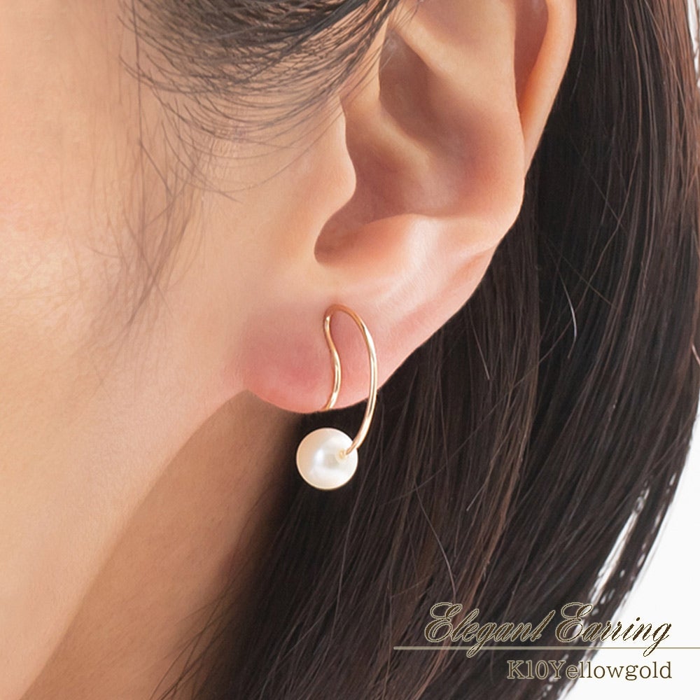 K10YG 淡水真珠 フープイヤリング_05