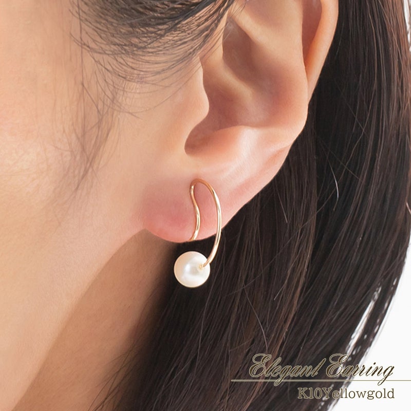 K10YG 淡水真珠 フープイヤリング_05
