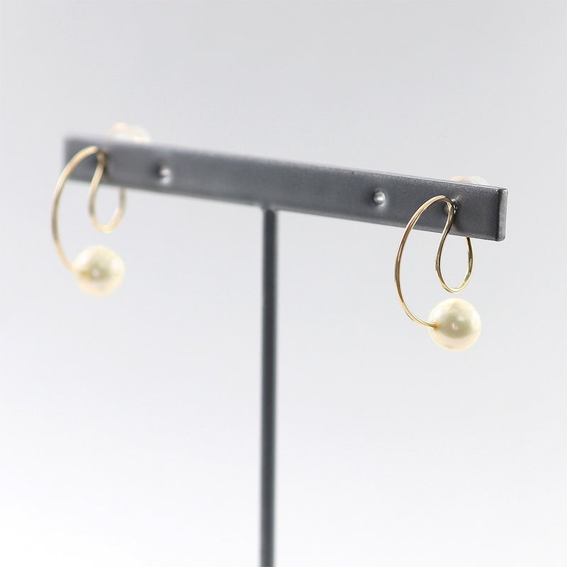 K10YG 淡水真珠 フープイヤリング_09