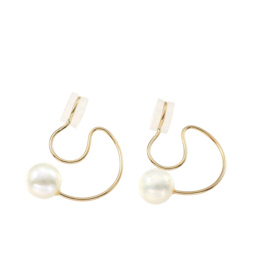 K10YG 淡水真珠 フープイヤリング_10